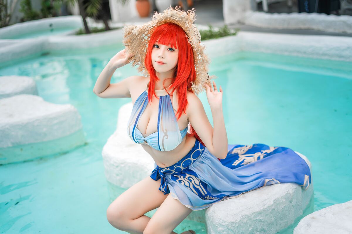 View - Coser@蜜汁猫裘 - 原神 妮露泳装 - 